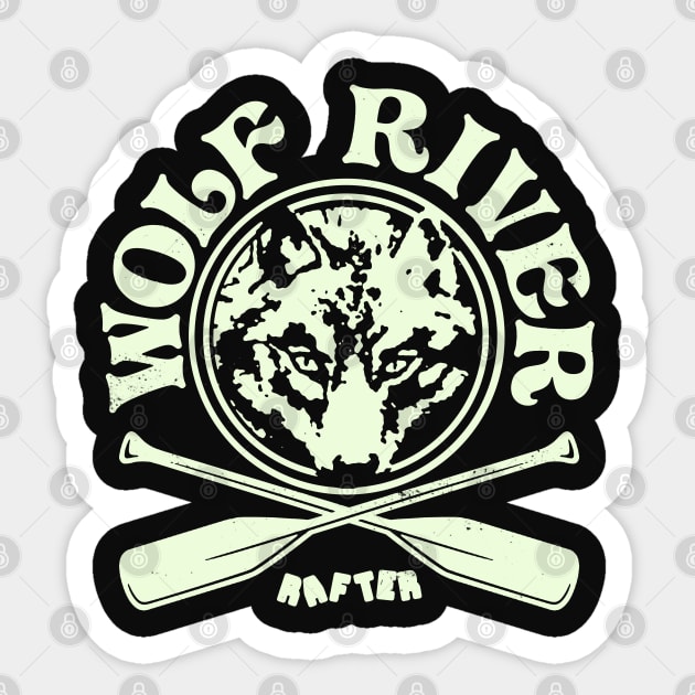 Retro Vintage Wolf River Rafting Sticker by StudioPM71